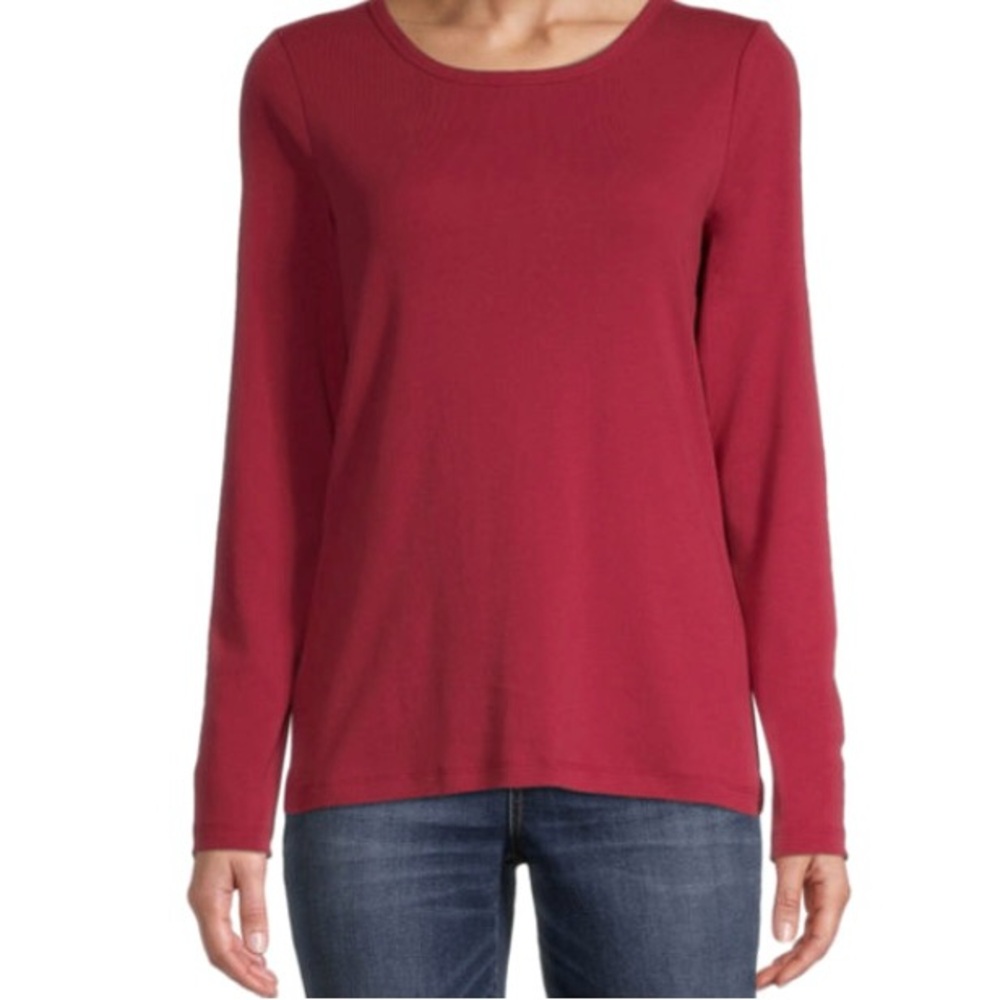 St. John's Bay Red Long Sleeve Top